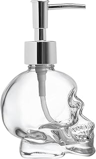 123Arts Glass Skull Soap Dispenser Lotion Bottle Soap Bottle with Pump S...