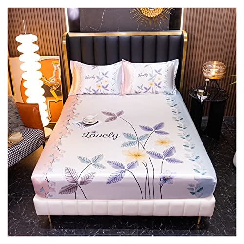 Sabanas Refrescantes Ropa de Cama satén for Individual Sábana Ajustable Dibujos Animados for niños Cubierta colchón Verano con refrigeración por Hielo 180(Huaye,2pillowcase19x29inch)