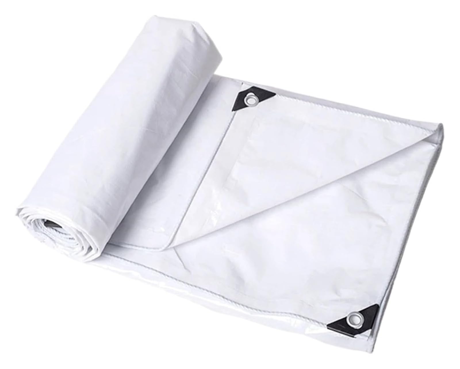 Heavy Duty Waterproof Cover Tarp, 160 GSM White Outdoor PE Tarpaulin Multiple Sizes(4x4m)