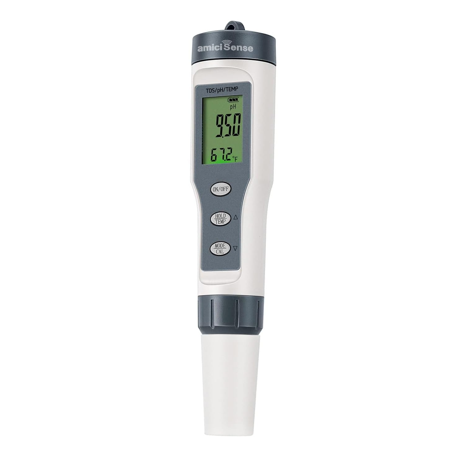 amiciSense Water Quality Tester, 3 in 1 TDS Temperature & PH Meter for Drinking Water Monitoring with Calibration Function and 3*PH Buffer Powder