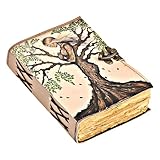 Blank Spell Book Of Shadows Tree of Life Mother of Earth Leather Journal With Lock Clasp Prop Vintage Handmade Leather Diary Embossed Prayer Pagan Antique Witchcraft Supplies Wiccan Notebook Daily
