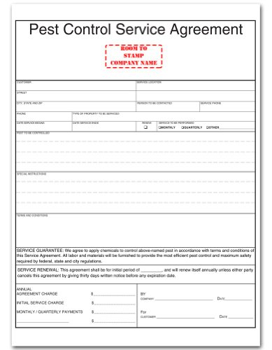 Pest Control Service Agreement Form Buy Online In Jamaica At Desertcart