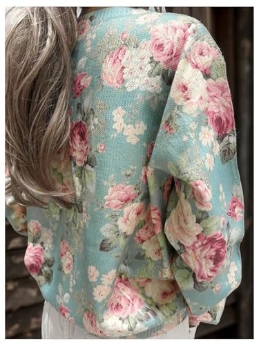 SOLY HUX Women's Floral Print Button Down Cardigan Sweater Long Sleeve Lightweight Fall Outerwear Outfits3