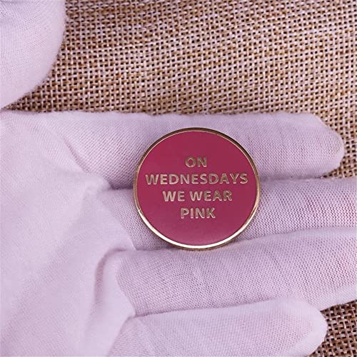 On Wednesdays We Wear Pink Lapel Pin Brooch Mean Girls Button Badge Exquisite Jewelry Accessories4