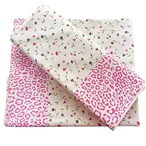 Homescape 100% Cotton Summer Topsheet/Odhne wali Chaddar Single Bed 300 TC (Pink_Pack of 2)