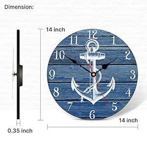 Taheat14inchwhiteanchorpatternwallclocknontickingsilentclocksnauticalretrowoodenarabicnumeralclockseasytoreadwallclocksforkitchenlivingroombedroom Urban Country Home Decor Taheat 14 inch white anchor pattern wall clock non ticking silent clocks nautical retro wooden arabic numeral clocks easy to read wall clocks for kitchenliving roombedroom urban country home decor