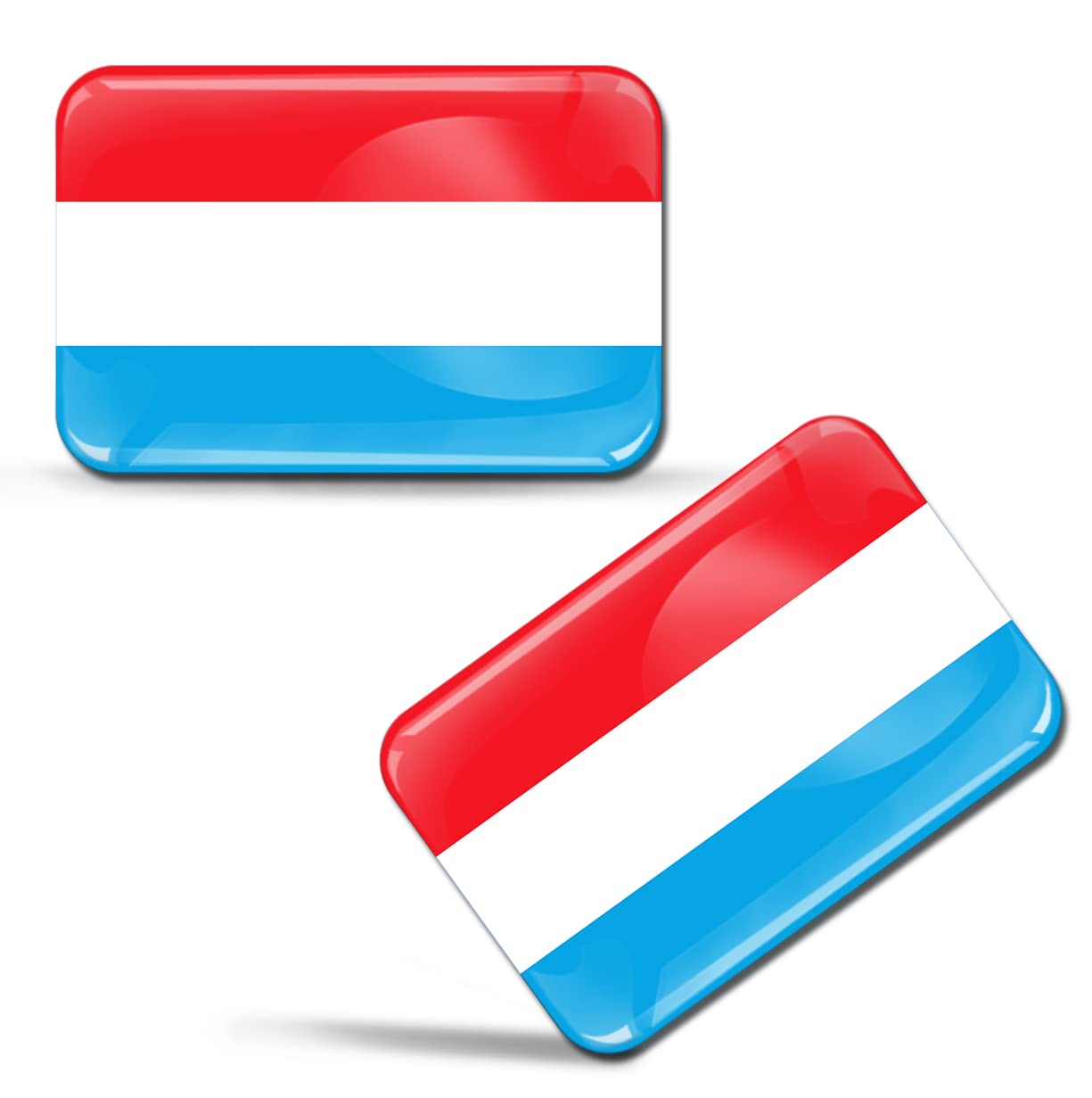 SkinoEu® 2 x 3D Sticker Luxembourg Flag F 199