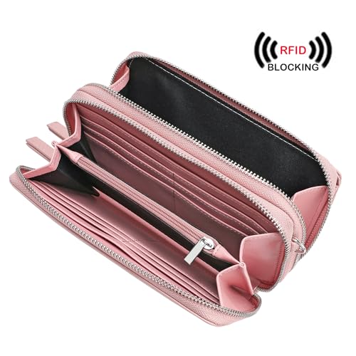 Image of Lanyani RFID Crossbody Wallet Wristlet Purse with Phone Pocket For Women Vegan Leather