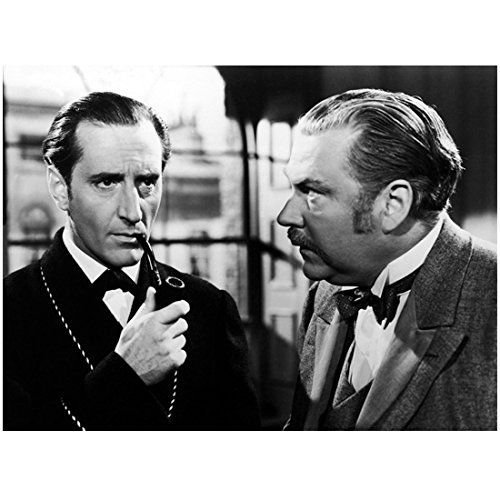 Basil Rathbone 8 x 10 Photo The Adventures of Robin Hood Tales of Terror Sherlock Holmes w/Nigel Bruce kn