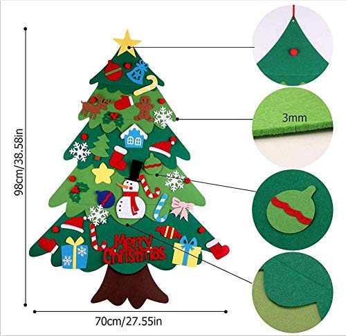 フェルト製クリスマスツリー LEDライト付き