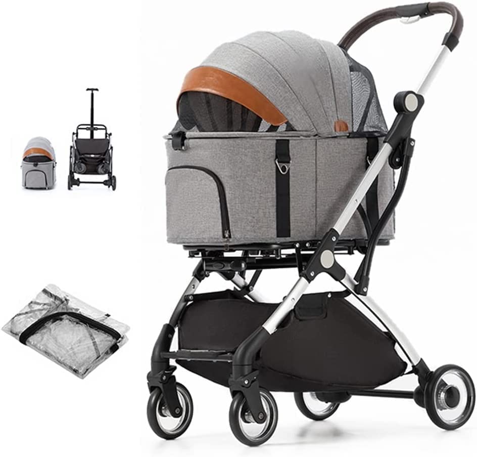 RsFiL Cochecito para Perros y Gatos, cochecitos para Mascotas separables para Perros pequeños y medianos/2 Gatos, Carrito transportador para Mascotas, Soporte de Aluminio