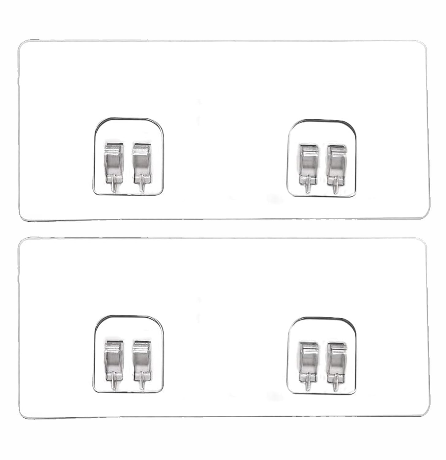 MaraFansie 2 Transparent Adhesive Wall Hooks, Seamless Adhesive Hooks Sticker for Wall/Bathroom/Office/Kitchen, 5.51 * 2.36