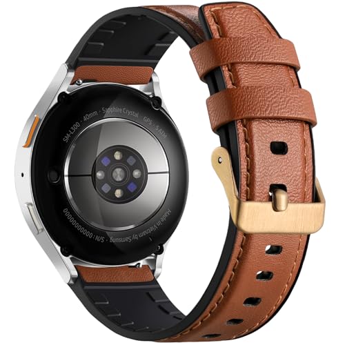 Lenrao 20mm Watch Band Band Compatible with Galaxy Watch 7 Band 6 5 4 FE 40mm 44mm/Watch 6 4 Classic/Watch 5 pro 45mm/Galaxy Active 2, 20mm Premium Soft PU Leather Straps for Men Women