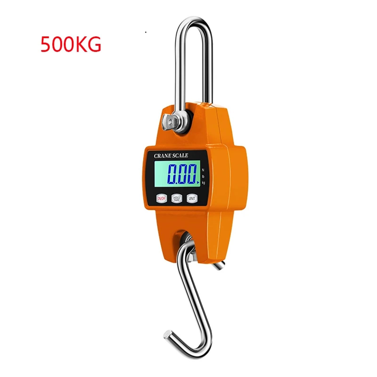 Bilancia sospesa digitale da 300 kg e 500, gru ad alta precisione, elettronica portatile, gancio in acciaio inossidabile, bilancia LCD(500KG orange)