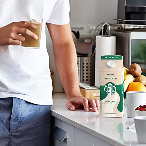 Starbucks Caffè Latte Eiskaffee | 6 x 750ml | mit feinstem Espresso aus 100% Arabica-Bohnen und Milch | ideal für Zuhause