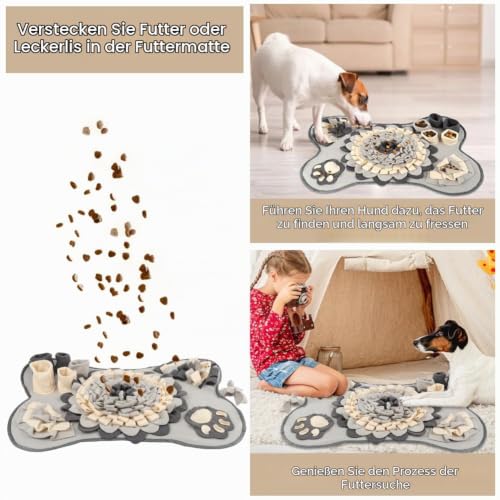 OSDUE Schnüffelteppich Hund, Futterschnüffel-Futtermatte, Hunde-Schnüffelmatte, Welpen-Trainingsmatte, Interaktive Hundespielzeug… – Ansicht 4