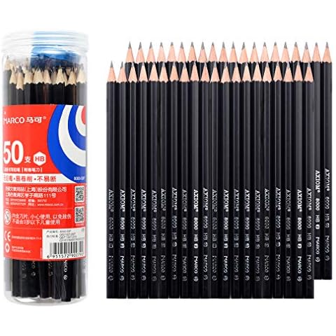 HB Black Painted Hexagonal Rod Student Exam Drawing Pencils 50 Packs Cover