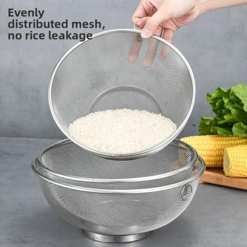 Cesta coladora de acero inoxidable para lavado de arroz verduras y escurridor de cocina 22 cm 6