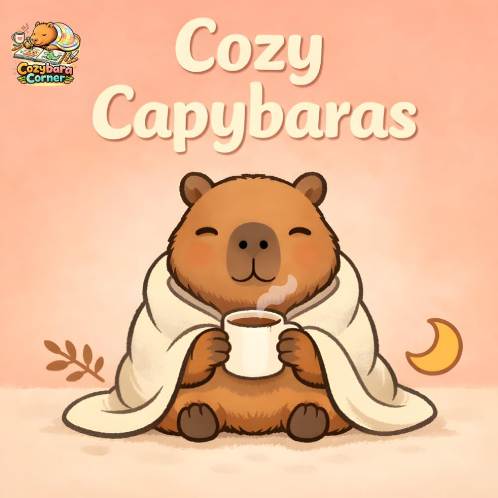 COZY CAPYBARAS: Coloring book | Fun and Easy Capybara being Cozy to Color | Ages 4-8 | 8.5 x8.5