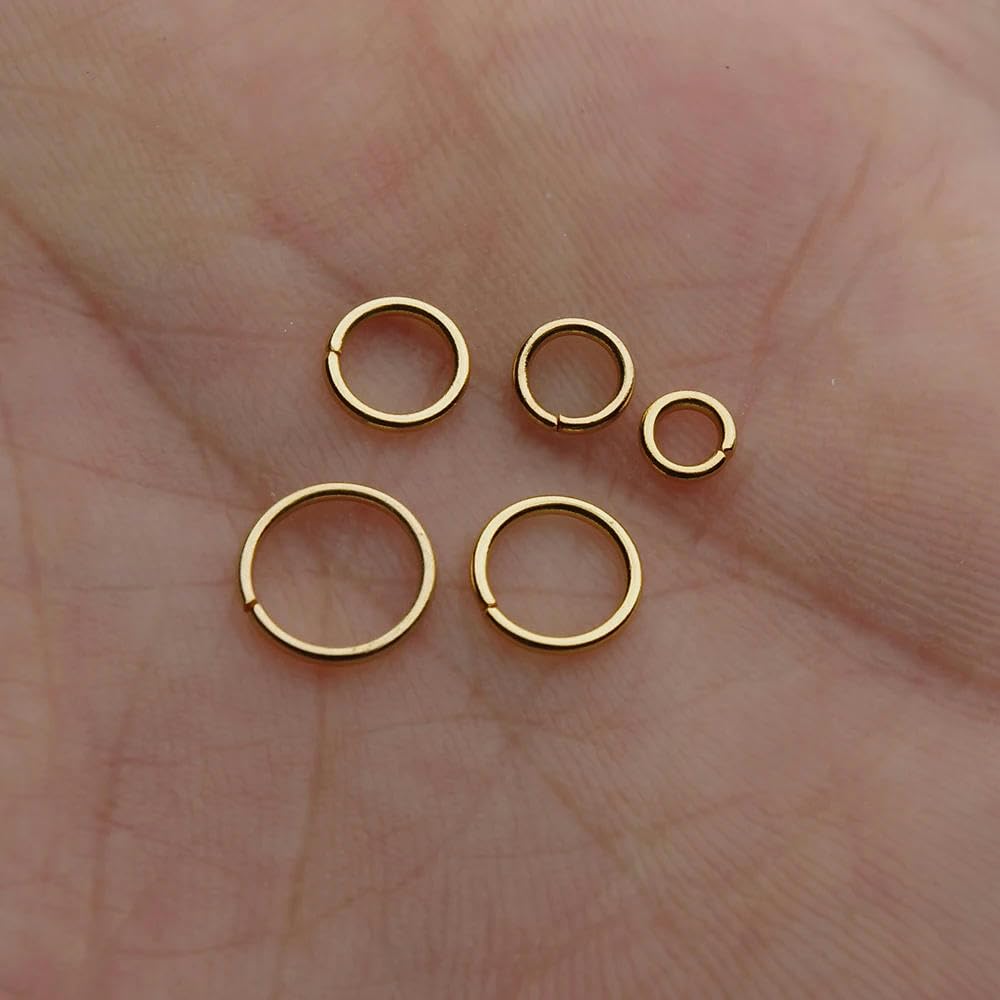 200 Anelli Doppi Rotondi Da 10 Mm Oro Per Creazione Gioielli E Accessori Fai Da Te - LASSUM