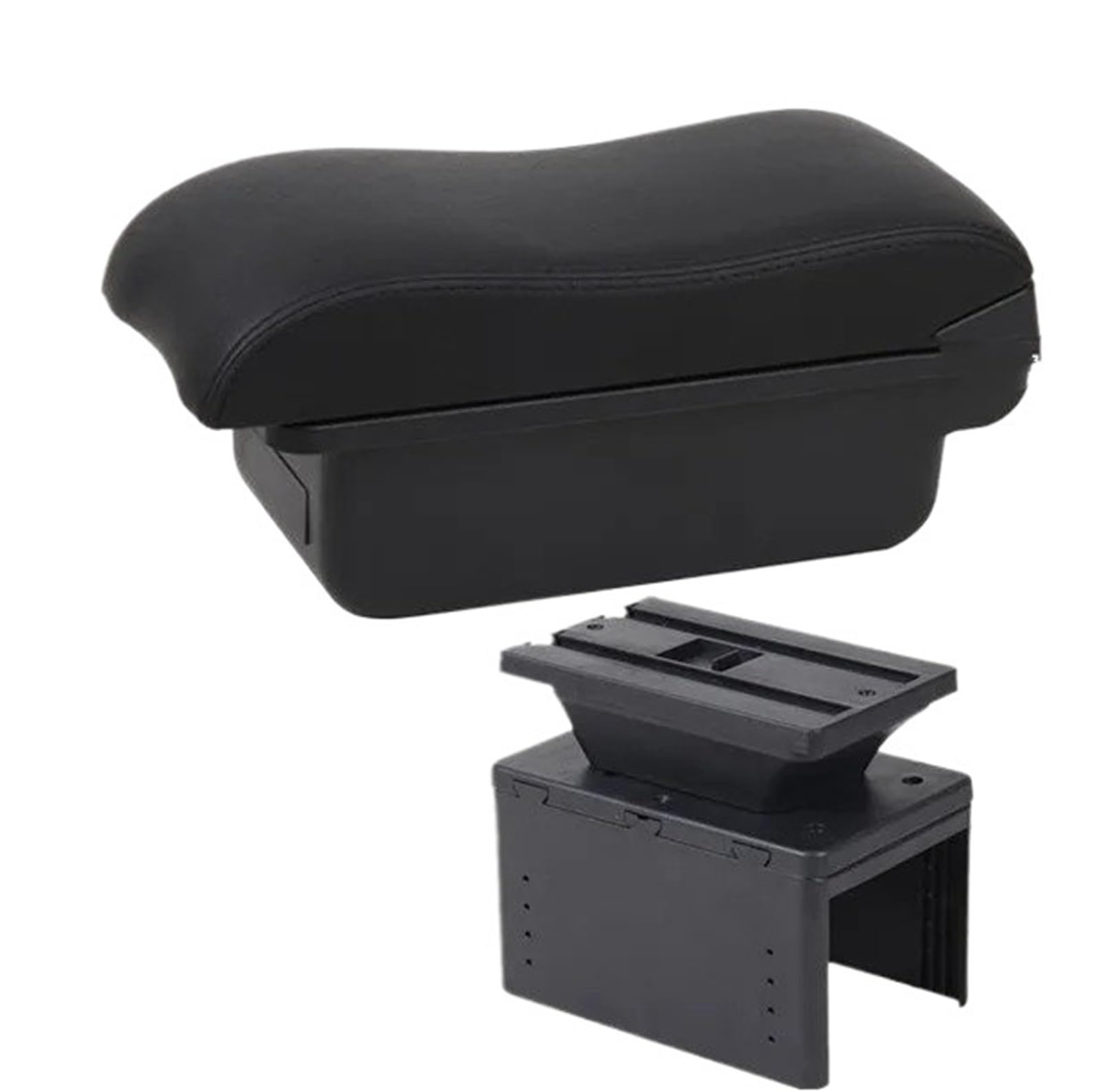 AWGNTQQ Car Armrests Universal Car Armrest Box Storage Retrofit Parts Accessories(A2 black line No USB)