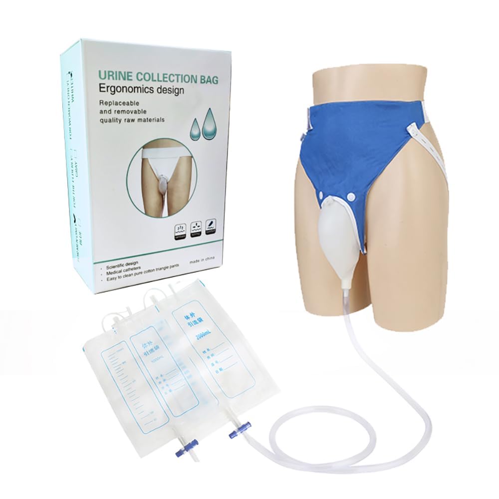 Bestottam urine collector for bed patients wearable urine bag for men urine drainage bag system for Adults male bedridden elderly - FREE SIZE (MALE - FREE SIZE)