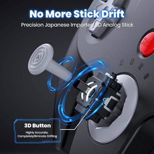 Image of SAFFUN Wireless N64 Controller Made for Switch 1 & 2, N64 Console, (Black)