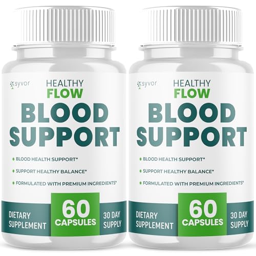 (2 Pack) Healthy Flow Blood Support Capsules Official Healthy Flow Blood Support Pills with All Natural Ingredients Advanced Formula Supplement with Premium Vitamins for Men & Women (120 Capsules)
