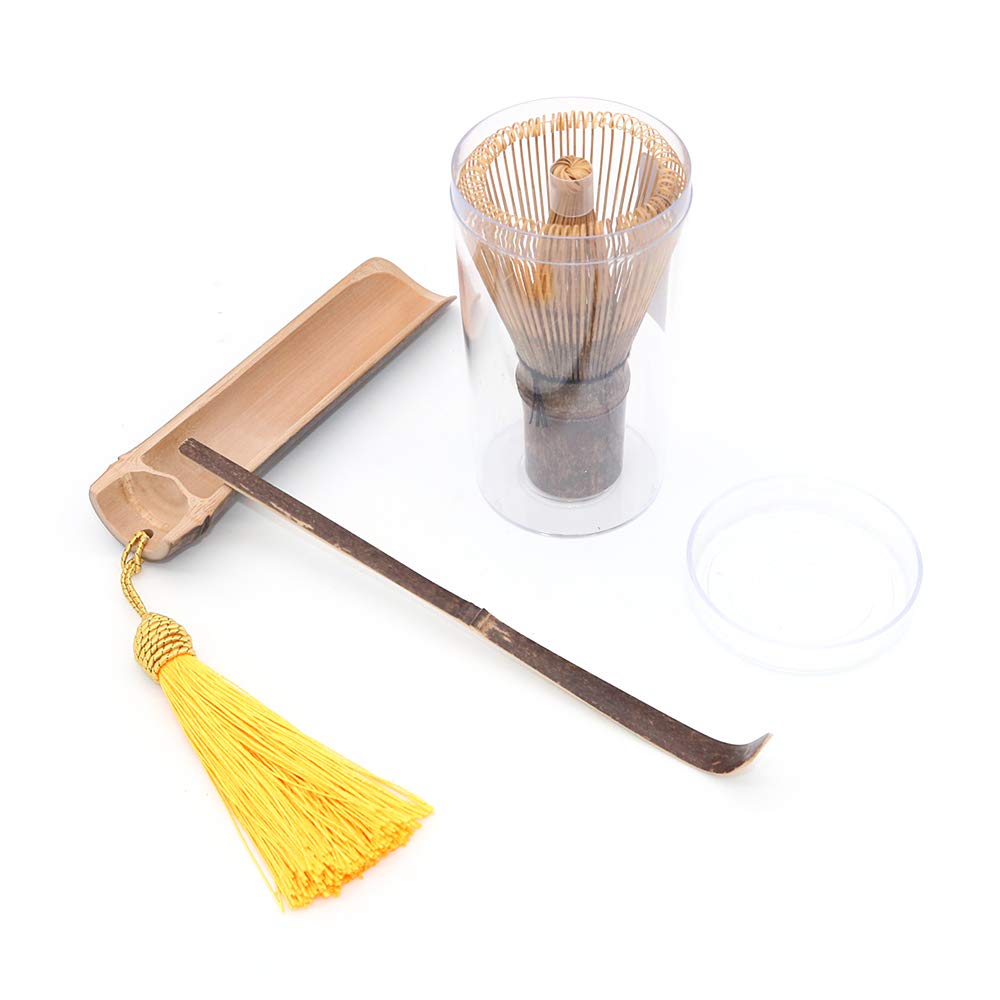 POFET Matcha thee Handgemaakte Japanse Thee Ceremonie Set met Bamboe Garde, Scoop en Lepel 3 Stks/Set