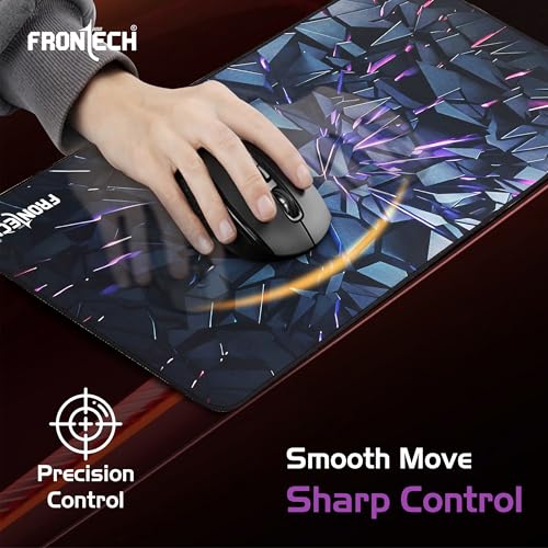 Image of FRONTECH Premium Gaming Mouse Pad | Extended Desk Mousepad with Anti-Slip Rubber Base, Stitched Edges | Water & Heat Resistant | Smooth & Precise Control (MSP-0059 Multicolour)