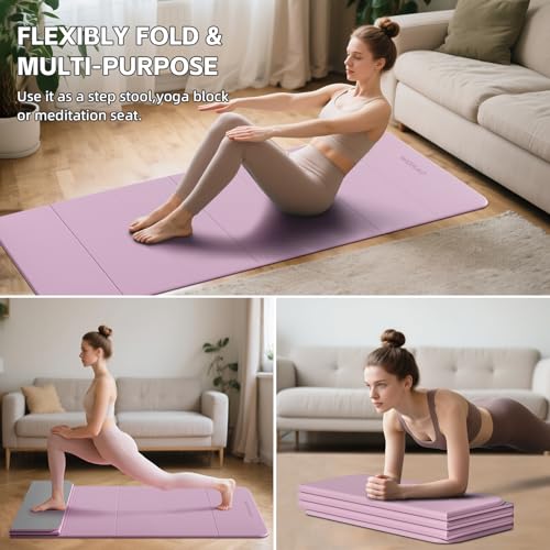 Image of 7-Fold Yoga Mat 70 inchx24 inch - 1 /2 Inch Thick Folding Exercise Mat, Compact Non-Slip TPE Mat for Travel, Storage, Yoga & Home Gym, Lightweight & Portable