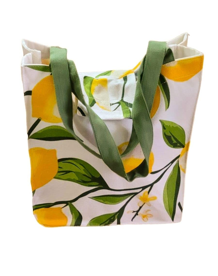 Lemon Print Cotton Canvas Lunch Bag/Travel Lunch/Lunch Bag For Office, School, Kids size (11x 14x 8 inch) (B0CTXHF8HR) Amazon Price History, Amazon Price Tracker