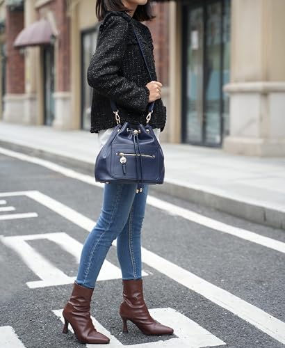 Image of MKF Collection Crossbody Bucket Bag for Women, Drawstring Hobo Shoulder Bags Handbag Purse with Wristlet Wallet by Mia K