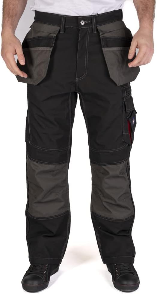 Lee Cooper Workwear LCPNT224 Mens Contrast Multi & Holster Pocket Kneepad Work Safety Cargo Pants Trousers