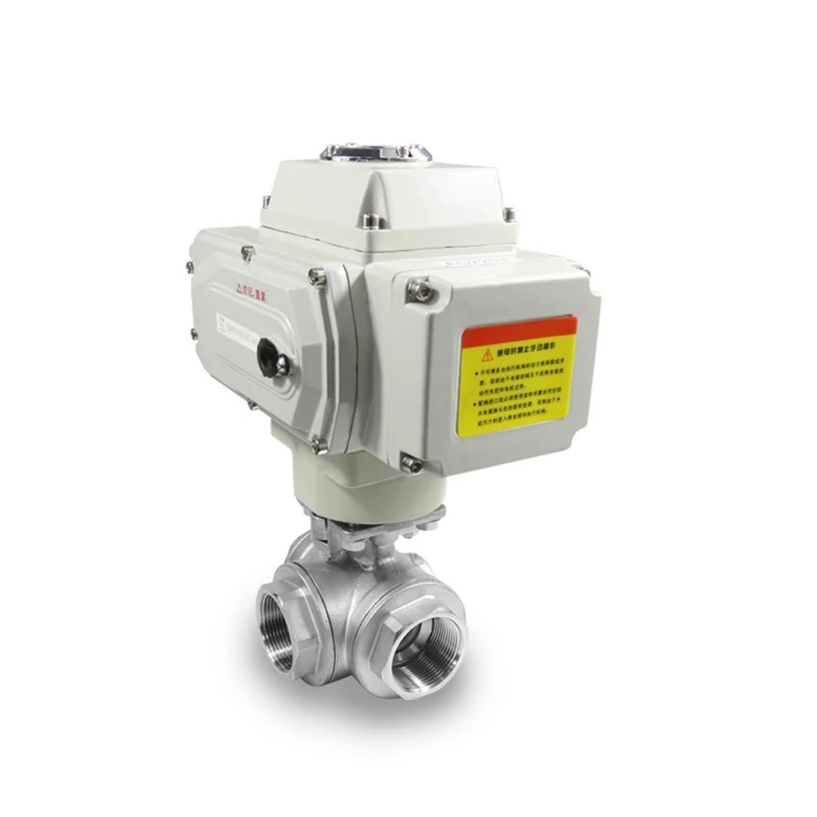 WQGQPXOB DN32 3 Way Platform Motorized Ball Valve Stainless Steel Q911F-16P Female Thread Electric(220VAC-L TYPE)
