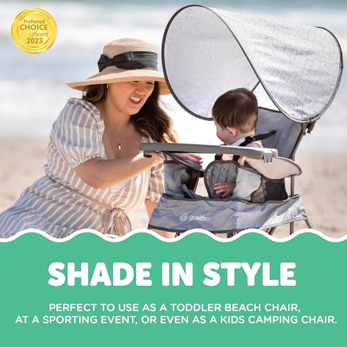 Image of Baby Delight Go with Me Venture Portable Chair | Indoor and Outdoor | Sun Canopy | 3 Child Growth Stages | Elephant Grey