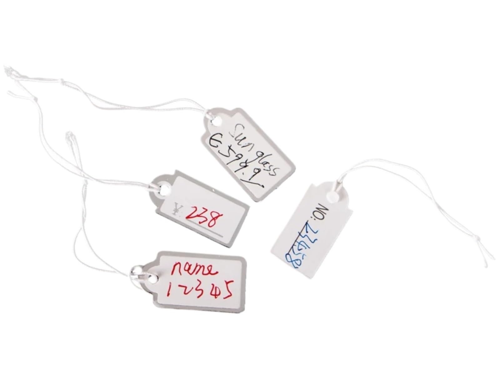 HYQOUKLR Merchandise Marking Tags, 1000pcs White Card Jewelry Price Tags With String(A)