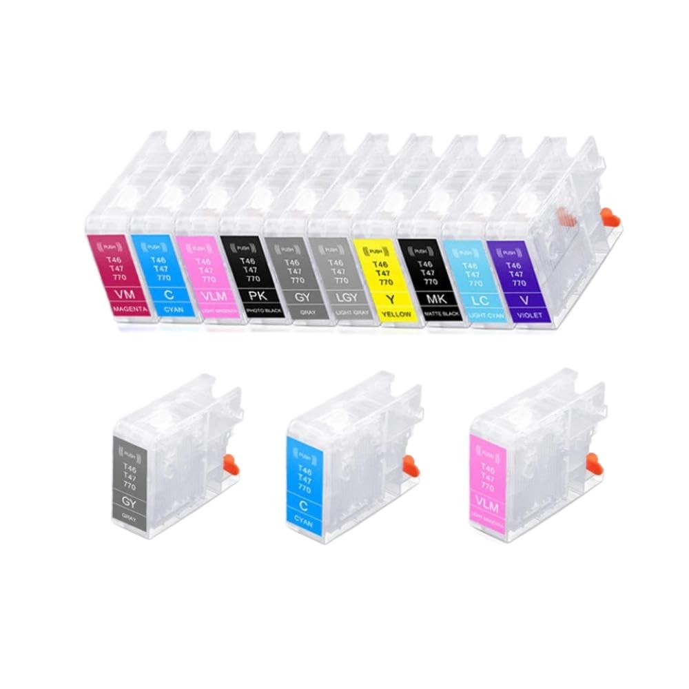 10er-Pack kompatible Nachfülltintenpatronen Kompatibel mit SC-P700 P700 P900 P708 P908 ohne Chip(Just Cartridge)