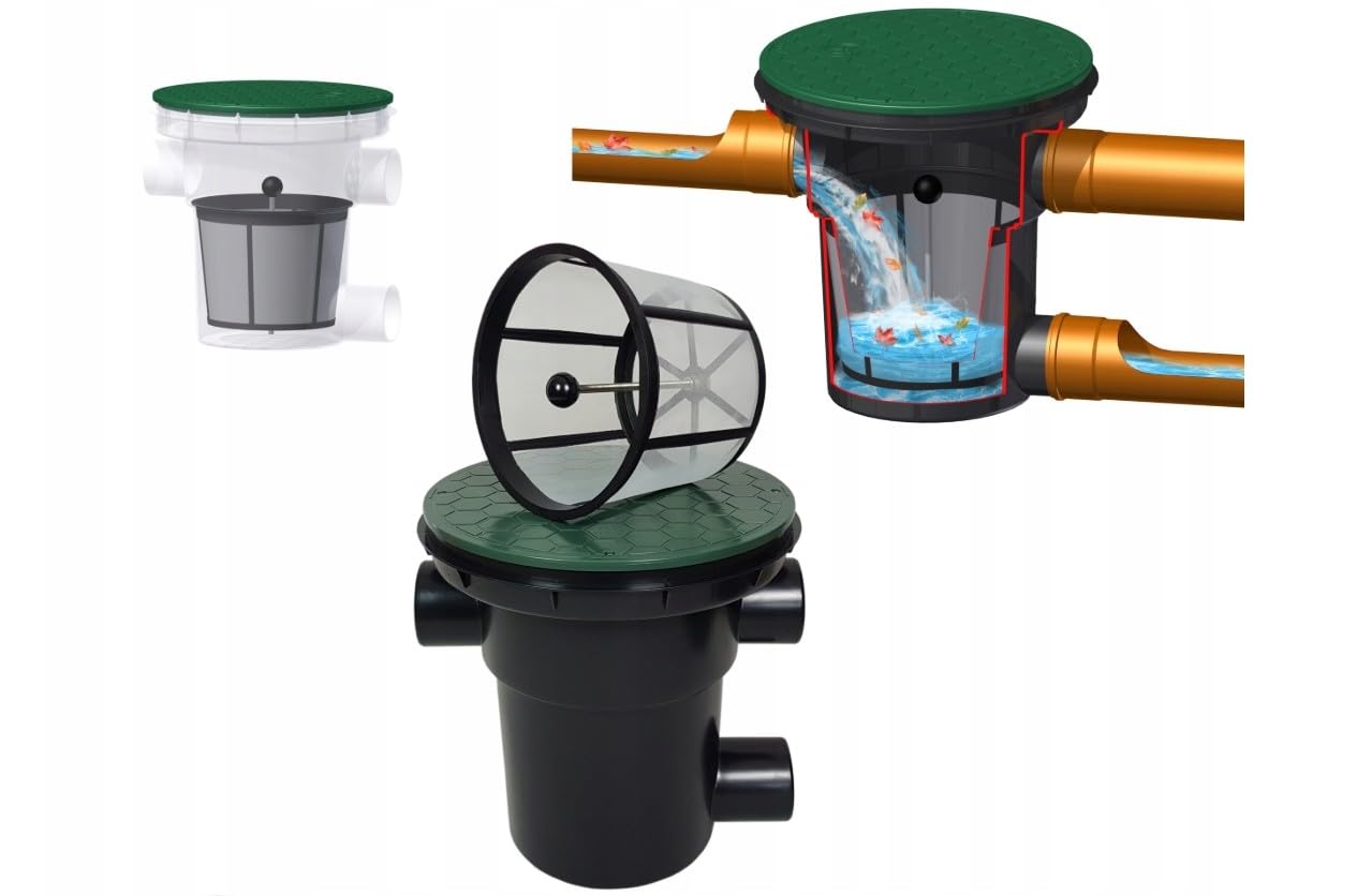 Zisternenfilter Filterkorb 305mm Entnahmestange Regenfilter Erdtank Gartenfilter Regentonne Vorfilter Erdtank Wassertank KG Rohr Gartenpumpe Brunnen