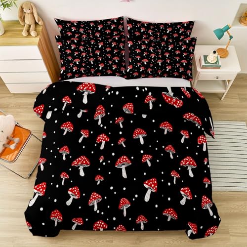 Parure de lit réversible forêt noire en microfibre douce durable
