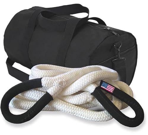 U.s. Made Kinetic Recovery Rope (Mega) - 1-1/2 Inch X 30 Ft (Snatch Rope) With Heavy-Duty Carry Bag (4X4 Vehicle Recovery) #TOP11