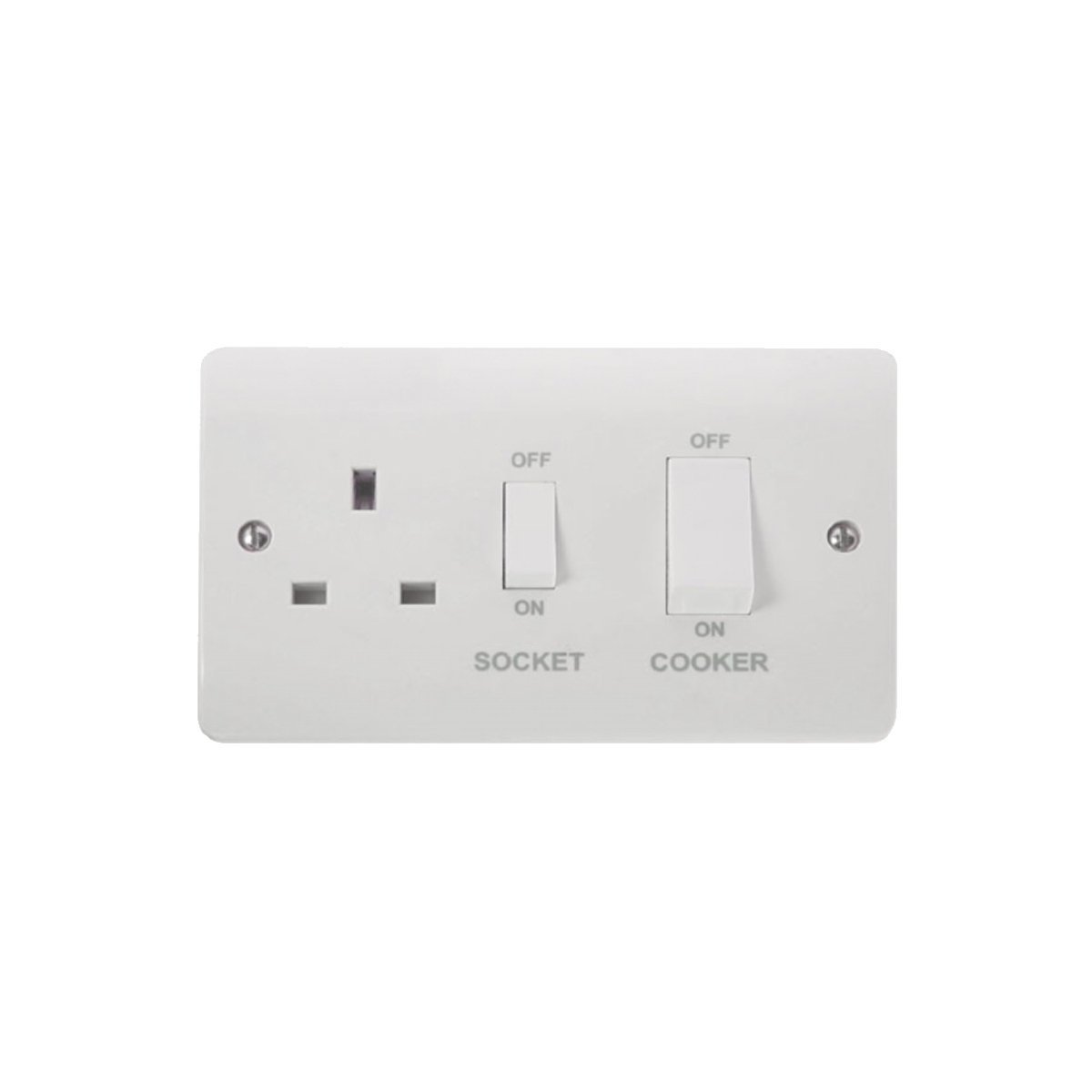 Scolmore 45A Double Pole Cooker Control Unit with 13A Socket, CMA504
