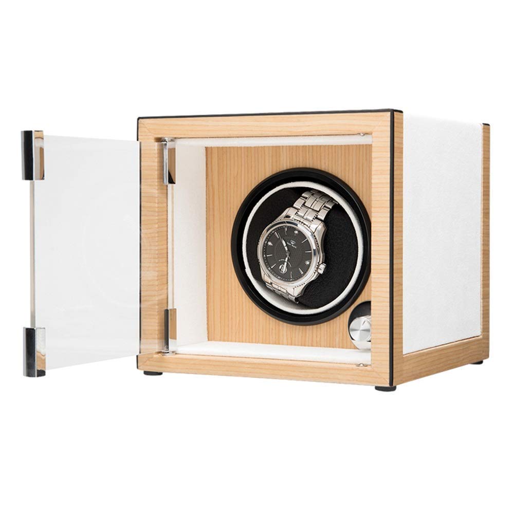 CGCSYZ Watch Winder, Unit Watch High-Grade Solid Wood Pattern Matte Lacquer Automatic Watch Winder, Silent Rotating Motor, Antimagnetic, 16.2 * 16.7 * 15.4 Cm
