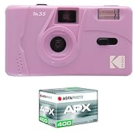 KODAK Fotocamera ricaricabile M35-35 mm, colore viola + pellicola senza iso ISO