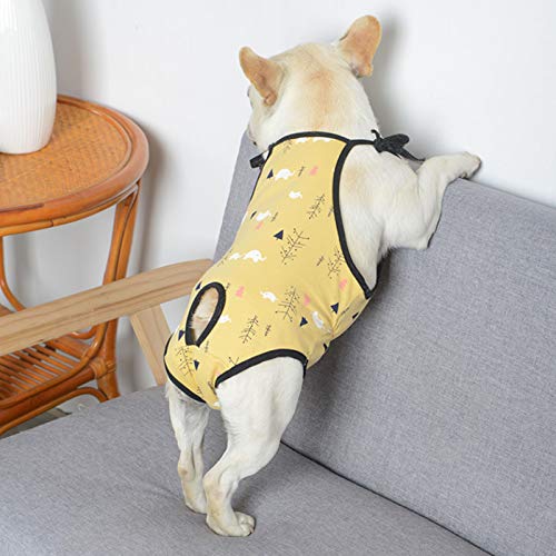 Washable Dog Diaper Jumpsuit Female Summer Spring, Soft Cotton Sanitary Pantie with Adjustable Suspender for Girl Dog Puppy, Reusable Doggies Period Pants Incontinence Small Medium Dogs Pet Underwear