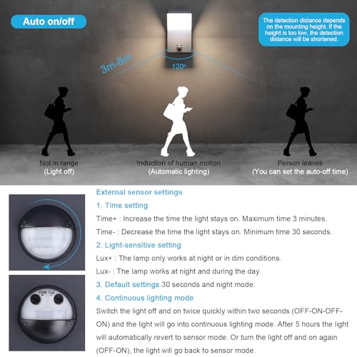 Luz Pared IP65 Impermeable con Sensor de Movimiento 1500LM 2