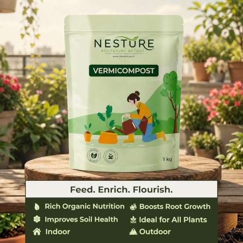 Image of Vermicompost Fertilizer 1kg | Natural Vermi Compost Fertilizer for Home Garden, Indoor & Balcony Plants, Plant Booster for Fast Growth