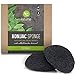 Konjac Sponge with Activated Charcoal - 2 Pack - Konjac Facial Sponge - FREE All-Natural Skin Care eBook & Suction Hook - La Lune Naturals 100% Pure Konjac Cleansing Sponge, Facial Cleansing for Acne