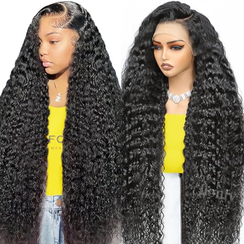 Perruque cheveux humains HD ondulés densité 250 bouclée pré-épilée 45,7cm