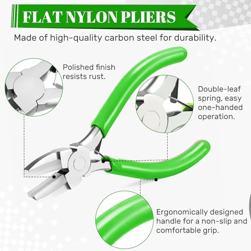 Image of Mudder 2 Pieces Jewelry Making Tool Bail Making Pliers 6 in 1 Jewelry Wire Bending Pliers for Beading Looping Shaping Wire DIY Crafts(Red and Green)
